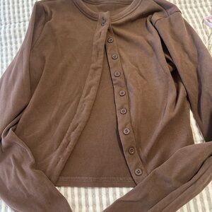 Brown Button-Up Cardigan